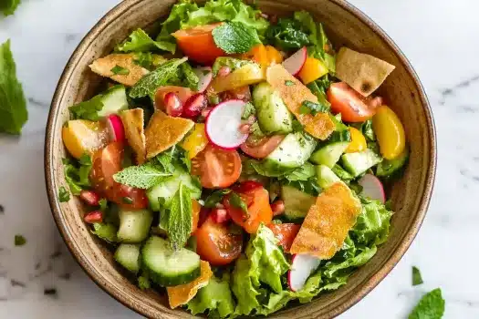 Best Authentic Fattoush Salad: Lebanese Recipe with Crispy Pita & Sumac